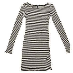 Ribbed bodycon striped dress